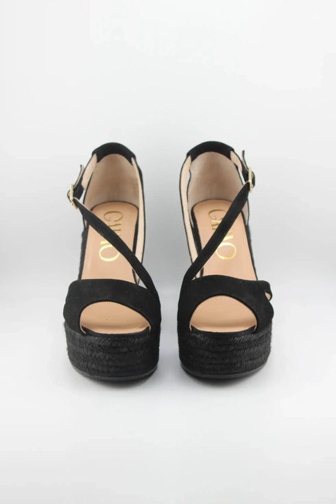 Gaimo Strappy Espadrille Peep-Toe Wedge Sandals